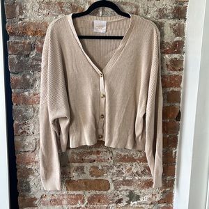 The Lullaby Club knit beige cardigan